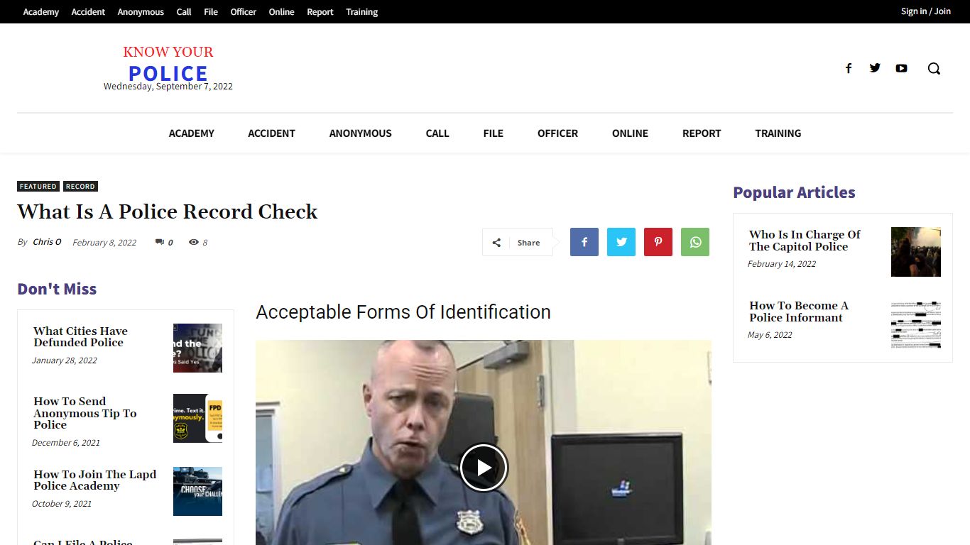 What Is A Police Record Check - KnowYourPolice.net